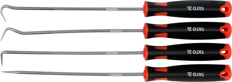 Набор длинных крючков с ручкой и шило l=240 мм, компл. 4 шт Yato YT-08429