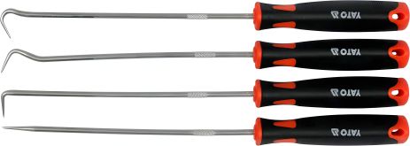 Набір гачків довгих з ручкою та шило l=240 мм, компл. 4 шт Yato YT-08429