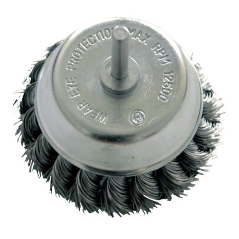 Щётка чашечная плетенная 75мм (шток 6мм) PROLINE 32457 Щётка чашечная плетенная 75мм (шток 6мм) PROLINE 32457