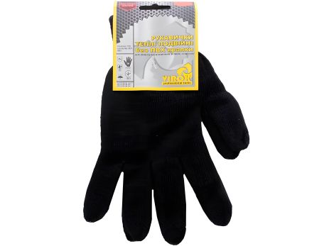 Перчатки трикотажные двойные черные (7/10 класс, 70% - хлопок, 30% - полиэстер), размер 10 Virok 83V103 Перчатки трикотажные двойные черные (7/10 класс, 70% - хлопок, 30% - полиэстер), размер 10 Virok 83V103