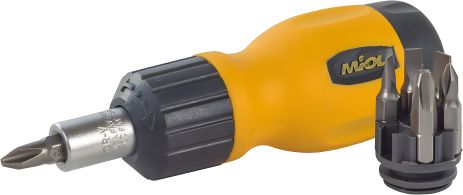 Реверсивна викрутка з комплектом насадок 7 шт MIOL 65-055