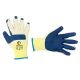 Трикотажная перчатка поликоттон для стекольщика/каменщика с двойным латексным покрытием, синяя ладонь, защита суставов, 10" INTERTOOL SP-0003