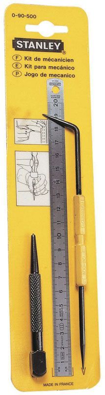 Набор из 3-х предметов для разметки (линейка, кернер и чертилка) STANLEY 0-90-500