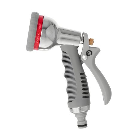 Пистолет-распылитель для полива с 8 режимами, хромированный, материалы: ABS, PP, TPR, Zinc alloy INTERTOOL GE-0004 Пистолет-распылитель для полива с 8 режимами, хромированный, материалы: ABS, PP, TPR, Zinc alloy INTERTOOL GE-0004