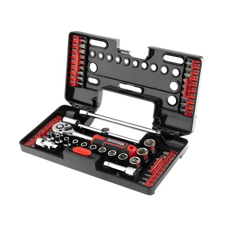 Набор отверточных насадок и головок с трещоткой, 57 предметов, STORM INTERTOOL VT-3657