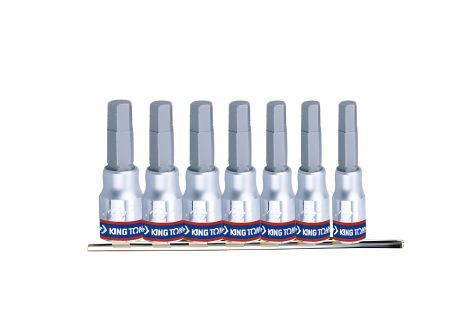 Набір шестигранних насадок (біт) Н3-Н10, 7 предметів KING TONY 2127PR