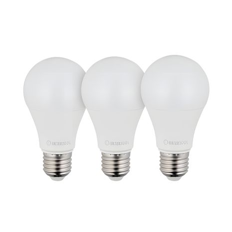 Набор светодиодных ламп 3 шт., LL-0015, LED A60, E27, 12 Вт, 150-300 В, 4000 K, 30000 ч, гарантия 3 года INTERTOOL LL-3015 Набор светодиодных ламп 3 шт., LL-0015, LED A60, E27, 12 Вт, 150-300 В, 4000 K, 30000 ч, гарантия 3 года INTERTOOL LL-3015