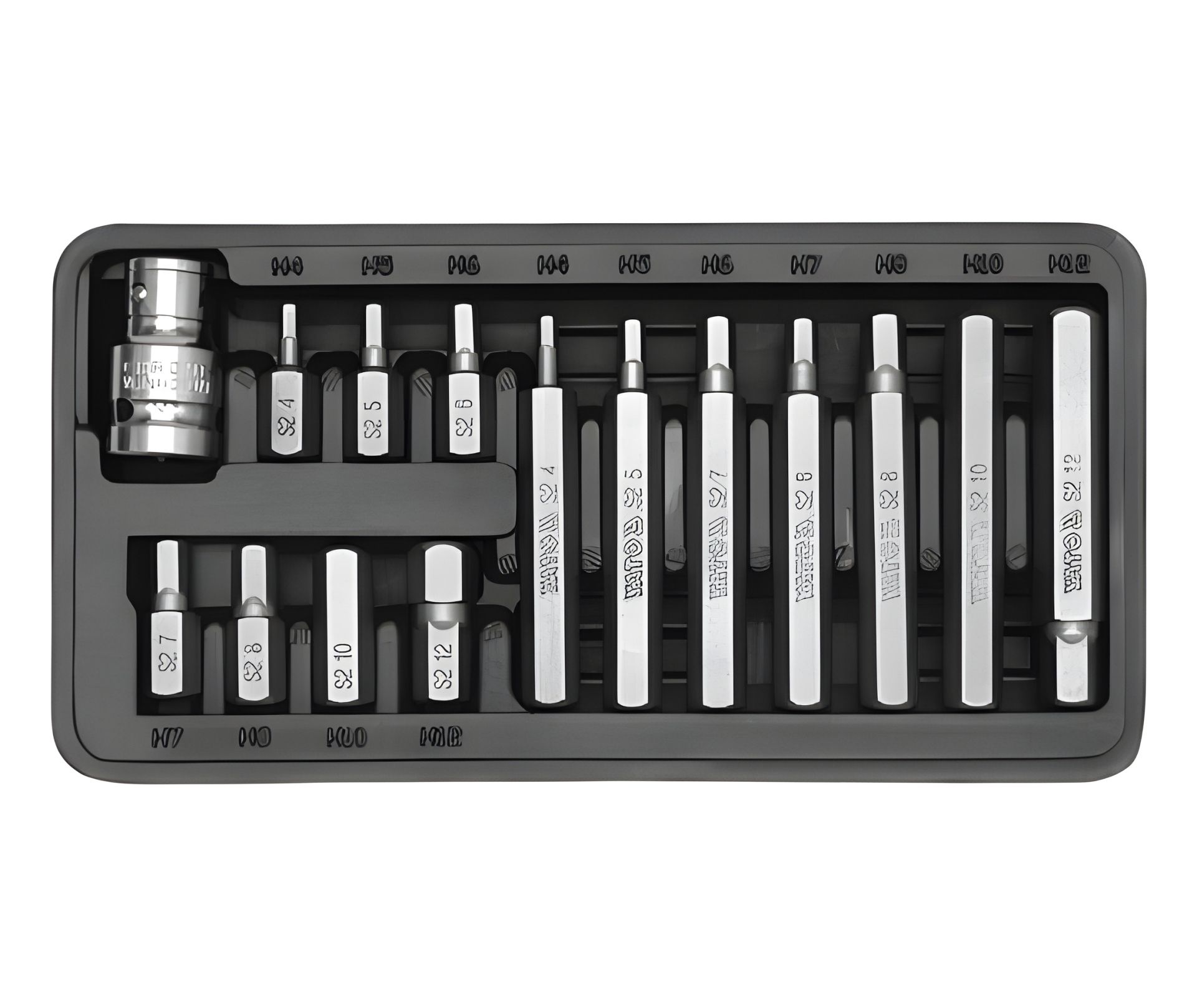 Набір насадок Hex H4-H12 з перехідником 1/2", 15 шт. Yato YT-0413 Набір насадок Hex H4-H12 з перехідником 1/2", 15 шт. Yato YT-0413