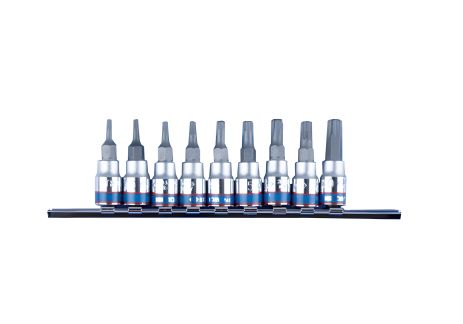 Набір TORX 1/4" 9 од. у тримачі T8-T40 з отвором (на планці) KING TONY 2119PR Набір TORX 1/4" 9 од. у тримачі T8-T40 з отвором (на планці) KING TONY 2119PR