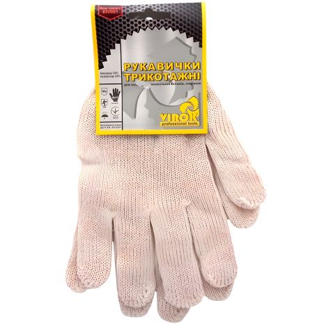 Перчатки трикотажные белые (70% - хлопок, 30% - полиэстер), размер 10 Virok 83V001 Перчатки трикотажные белые (70% - хлопок, 30% - полиэстер), размер 10 Virok 83V001