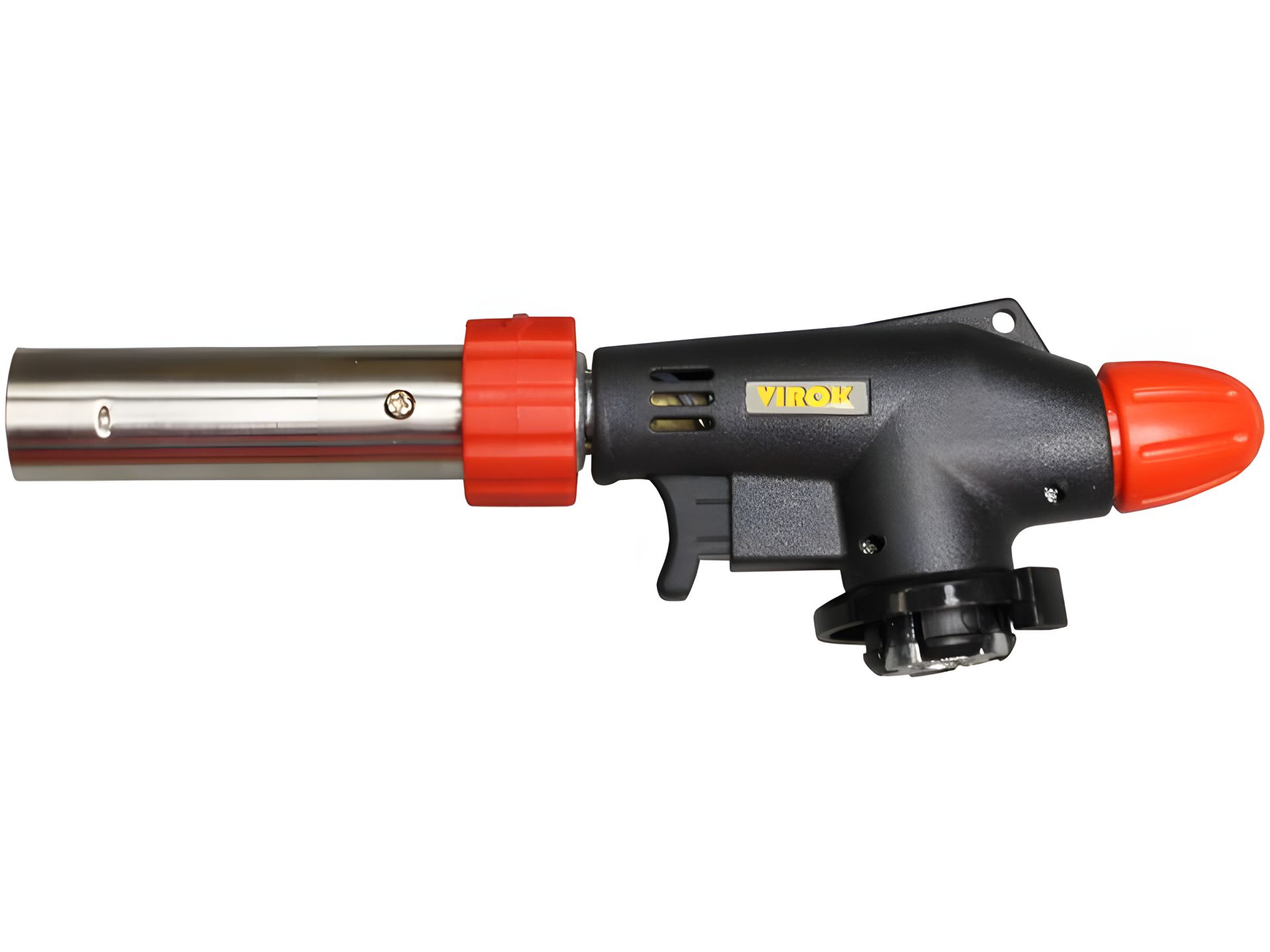 Газовая горелка с цанговым соединением, пьезо поджигом и рег. доступа воздуха, 360° Virok 44V166 Газовая горелка с цанговым соединением, пьезо поджигом и рег. доступа воздуха, 360° Virok 44V166