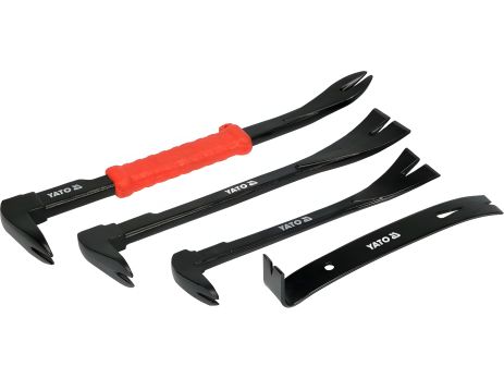 Набор ломов-гвоздодеров: 4 элемента, длина 180/2000/250/300 мм, Yato YT-47304