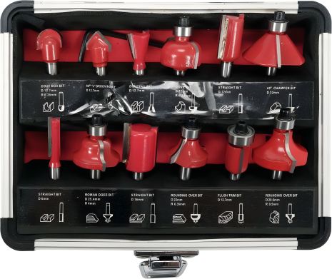 Фрези з шпинделем Ø 6 мм, Ø= 6-32 мм, набір 12 шт Yato YT-68006