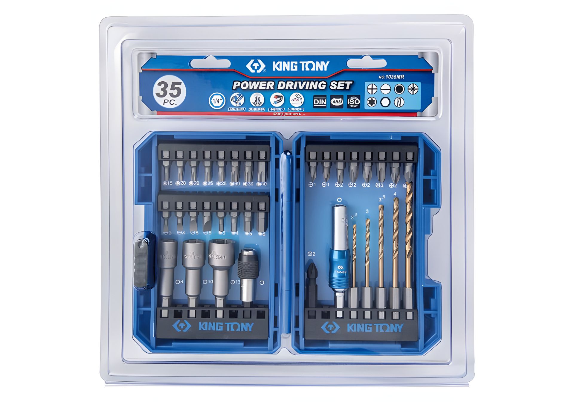 Набор бит-вставок 1/4 дюйма, 35 предметов, KING TONY 1035MR Набор бит-вставок 1/4 дюйма, 35 предметов, KING TONY 1035MR