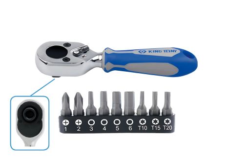 Набор бит и трещоток 1/4", TORX, HEX, PH, 10 предметов KING TONY 1001MR