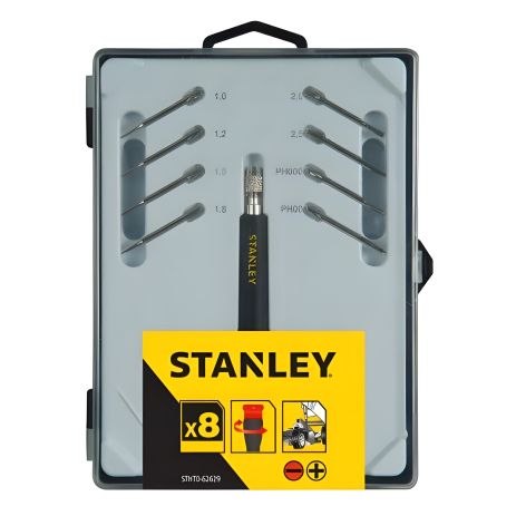 Прецизионная отвертка + 8 сменных бит STANLEY STHT0-62629
