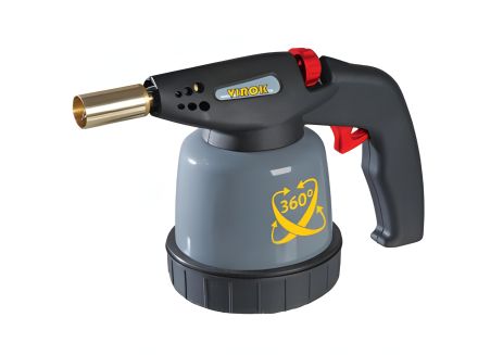 Лампа паяльна газова з пʼєзозапалом 360º під балон 190 г Virok 44V143
