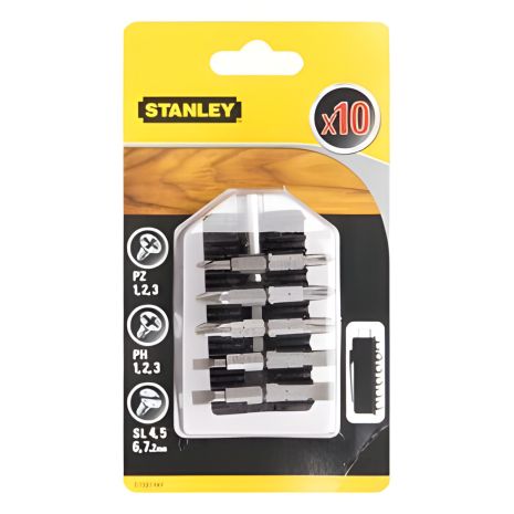 Набор бит с магнитным держателем l=60 мм 10 шт., Stanley STA61481-XJ