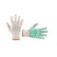Трикотажная перчатка с зелеными ПВХ точками, 60% хлопок/40% полиэстер, 10", класс вязки 7, белая, 90 г, INTERTOOL (SP-0126)