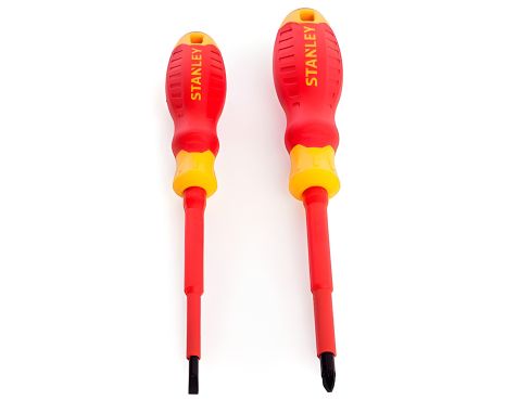 Диэлектрических отверток набор: PZ2, SL4 x 100 мм, 1000 В, Stanley STHT60030-0 Диэлектрических отверток набор: PZ2, SL4 x 100 мм, 1000 В, Stanley STHT60030-0