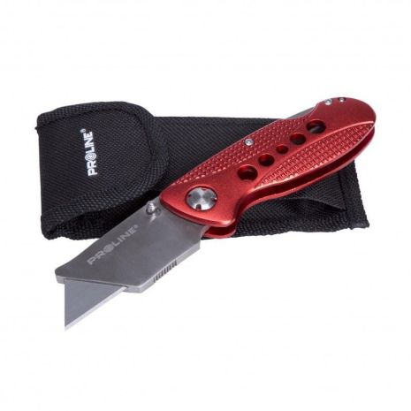 Нож складной 160мм трапециеидальный, вес 110гр, ручка алюминиевая, чехол PROLINE 30030 Нож складной 160мм трапециеидальный, вес 110гр, ручка алюминиевая, чехол PROLINE 30030