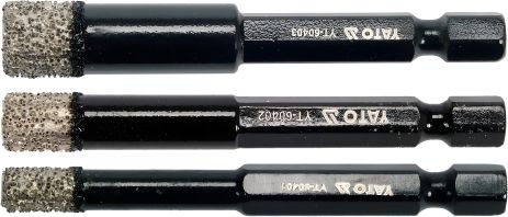 Набір свердел з алмазною кромкою 3 шт. Ø=6, 8, 10 мм Yato YT-60409