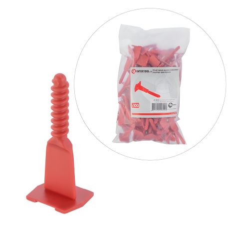 Гвинтова система вирівнювання плитки, гвинт, 100 шт. INTERTOOL KT-4955