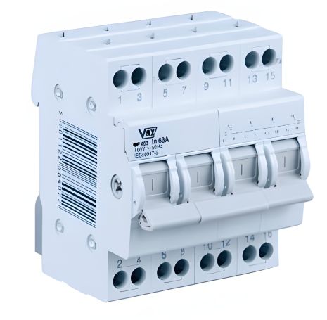 Установчий перемикач вибору потужності генератора 4-полюсний, 63А, 400V AC 50Hz, 6kV VIROK X00-P-SF-4P-63A-AGREGAT