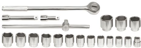 Набір торцевих насадок з тріскачкою 3/4", 21 шт. Vorel 58150