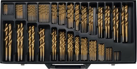 Титанові свердла по металу HSS-TiN Ø= 1-13 мм, 190 штук від Yato (YT-44677) Титанові свердла по металу HSS-TiN Ø= 1-13 мм, 190 штук від Yato (YT-44677)