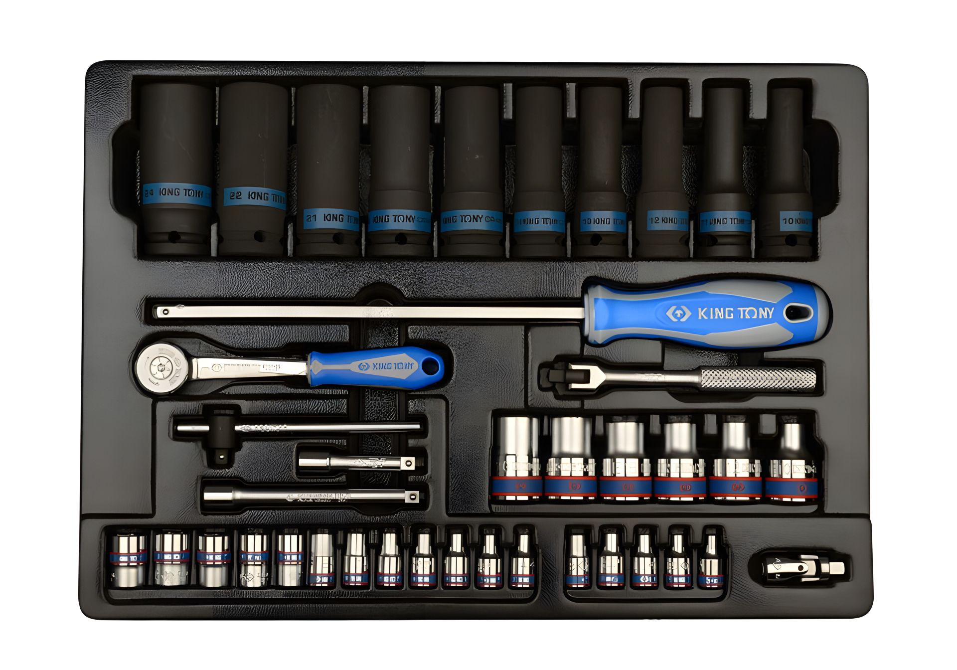 Головок ударн.+Е-головки набір, тріскачка KING TONY 9-7540MR Головок ударн.+Е-головки набір, тріскачка KING TONY 9-7540MR