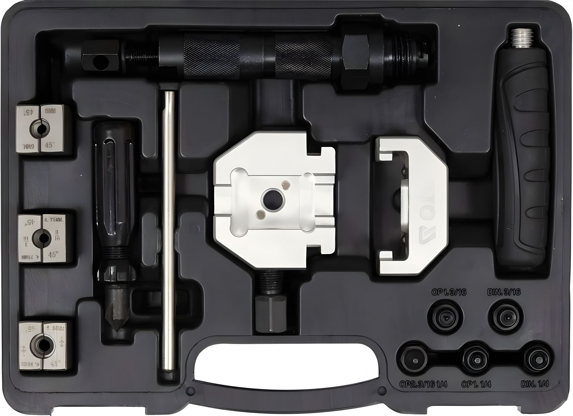 Пресс с оборудованием для вальцовки тормозных и кондиционерных трубок, коп. 14 элем. Yato YT-06088 Пресс с оборудованием для вальцовки тормозных и кондиционерных трубок, коп. 14 элем. Yato YT-06088