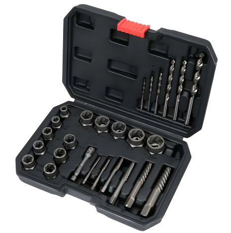 Універсальний набір екстракторів шипів та зламаних гвинтів; 26 елем. Yato YT-05893 Універсальний набір екстракторів шипів та зламаних гвинтів; 26 елем. Yato YT-05893