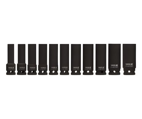 Набор ударных головок 1/2" 10-24 мм, 11 предметов, Yato YT-1054 Набор ударных головок 1/2" 10-24 мм, 11 предметов, Yato YT-1054