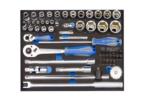 Набор торцевых головок 1/2" и 1/4" головки, трещетка, 60 предметов (EVA ложемент) KING TONY 9-7560MRV01 Набор торцевых головок 1/2" и 1/4" головки, трещетка, 60 предметов (EVA ложемент) KING TONY 9-7560MRV01