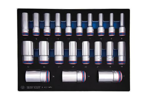 Набор длинных торцевых головок 1/2" на 21 элемент (08-36mm) EVA KING TONY 9-4221MRV