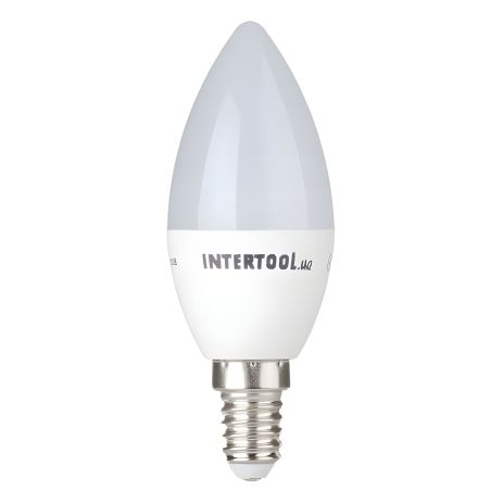 LED светодиодная лампа C37, E14, 3 Вт, 150-300 В, 4000 K, 30000 ч, гарантия 3 года (Свеча), INTERTOOL LL-0151 LED светодиодная лампа C37, E14, 3 Вт, 150-300 В, 4000 K, 30000 ч, гарантия 3 года (Свеча), INTERTOOL LL-0151