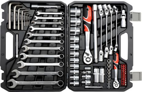 Набор автоинструментов с ключами 77 ед. Yato YT-38781 Набор автоинструментов с ключами 77 ед. Yato YT-38781