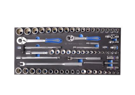 Набор торцевых головок 1/2" и 3/8" (70 предметов, EVA ложемент) KING TONY 9-7069CRV