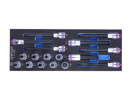 Набір головок 1/2" HEX, TORX та SPLINE з 17 предметів (EVA ложемент), KING TONY 9-4147PRV