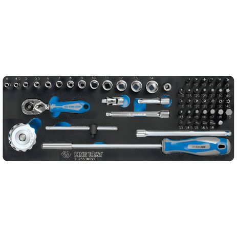 Набір торцевих головок 1/4" з приладдям, 55 предметів KING TONY 9-2553MRV01