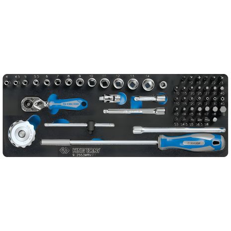 Набор торцевых головок 1/4" с принадлежностями в ложементе, 55 предметов KING TONY 9-2553MRV01 Набор торцевых головок 1/4" с принадлежностями в ложементе, 55 предметов KING TONY 9-2553MRV01