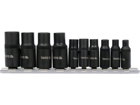 Різьбонарізний перехідник; квадрати 1/4" та 3/8", №1-8, 10 шт. Yato YT-29280 Різьбонарізний перехідник; квадрати 1/4" та 3/8", №1-8, 10 шт. Yato YT-29280