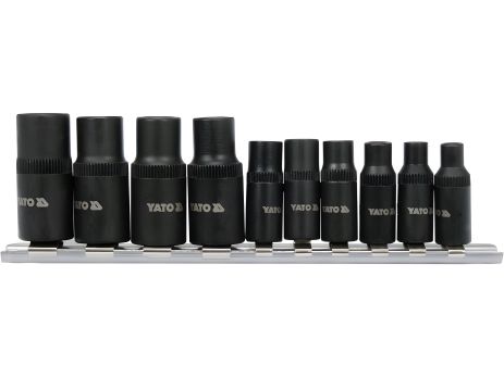 Різьбонарізний перехідник; квадрати 1/4" та 3/8", №1-8, 10 шт. Yato YT-29280 Різьбонарізний перехідник; квадрати 1/4" та 3/8", №1-8, 10 шт. Yato YT-29280