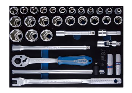 Торцевые головки 1/2", 6гр, 33 предмета, KING TONY 9-4333MRV04 (с ложементом EVA)