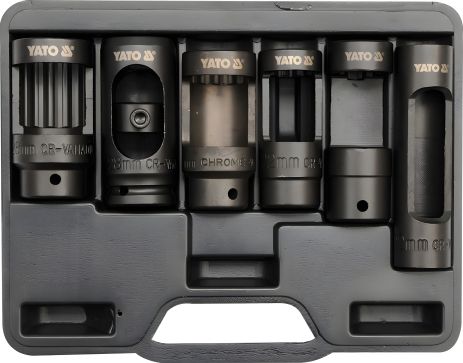 Набор форсуночных насадок для дизельного двигателя, квадрат - 1/2" 6 шт. Yato YT-0622