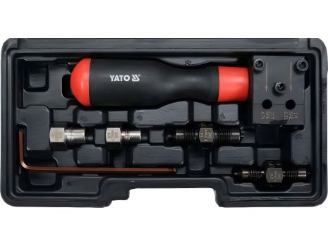 Ручний прес Yato YT-06086 з обладнанням для вальцювання гальмівних трубок Ø=4,75, 6,35 мм, компл. 14 елем.