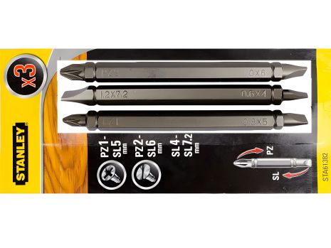 Набор удлиненных двухсторонних бит 86мм Stanley STA61382-XJ