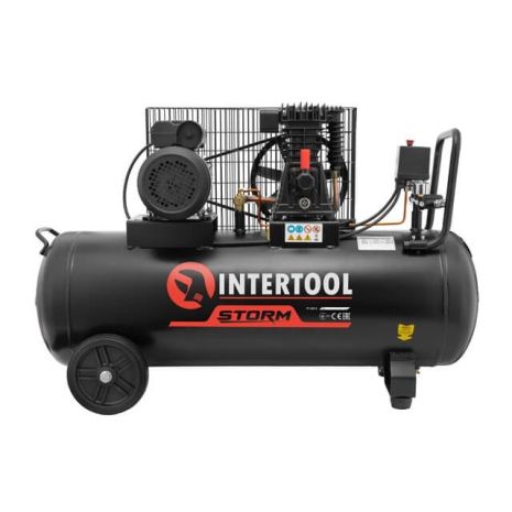 Компрессор 100л, 1.8кВт, 220В, 10атм, 250л/мин INTERTOOL PT-0012