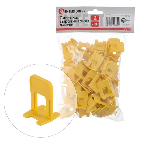 2 мм система вирівнювання плитки, основа, 100 шт. INTERTOOL KT-4953